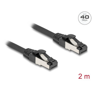 DELOCK καλώδιο δικτύου 80572, CAT 8.1 S/FTP, copper, 2000MHz, 2m, μαύρο | Καλώδια - Αντάπτορες | elabstore.gr