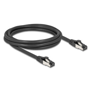 DELOCK καλώδιο δικτύου 80572, CAT 8.1 S/FTP, copper, 2000MHz, 2m, μαύρο | Καλώδια - Αντάπτορες | elabstore.gr