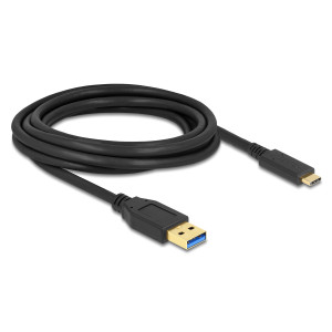 DELOCK καλώδιο USB-C σε USB 84006, 10Gbps, 3m, μαύρο | Καλώδια - Αντάπτορες | elabstore.gr