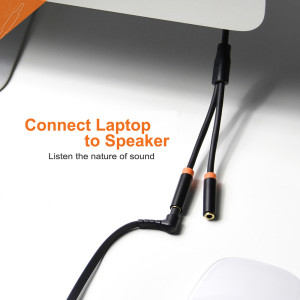 CABLETIME καλώδιο ήχου 3.5mm σε 2x 3.5mm CT-AV309-P12G, 20cm, μαύρο | Καλώδια - Αντάπτορες | elabstore.gr