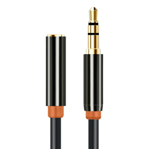 CABLETIME καλώδιο προέκτασης ήχου 3.5mm CT-AV311-P11FG, gold plated, 0.5m, μαύρο | Καλώδια - Αντάπτορες | elabstore.gr