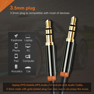 CABLETIME καλώδιο ήχου 3.5mm CT-AV311-P11G, gold plated, 0.5m, μαύρο | Καλώδια - Αντάπτορες | elabstore.gr