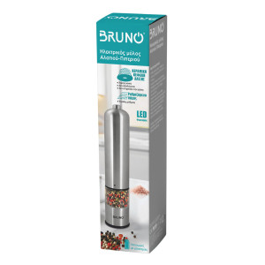 BRUNO ηλεκτρικός μύλος αλατιού-πιπεριού BRN-0272 με κεραμική κεφαλή, inox | eLabstore.gr BRUNO ηλεκτρικός μύλος αλατιού-πιπεριού BRN-0272 με κεραμική κεφαλή, inox | Ηλεκτρικές συσκευές | elabstore.gr