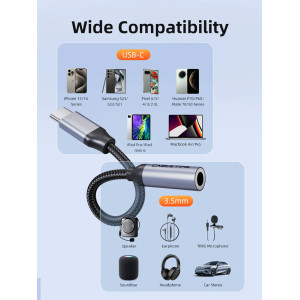 CABLETIME αντάπτορας USB-C σε 3.5mm CT-CMAUF-AG, γκρι | eLabstore.gr