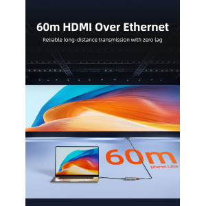 CABLETIME HDMI video extender CT-HEHD-FG60 μέσω καλωδίου RJ45, 1080p/60Hz, έως 60m | Καλώδια - Αντάπτορες | elabstore.gr