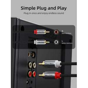 CABLETIME καλώδιο ήχου 2x RCA σε 2x RCA CT-RCA, 1m, μαύρο | Καλώδια - Αντάπτορες | elabstore.gr