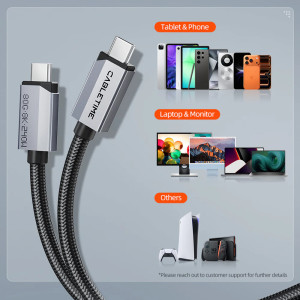 CABLETIME καλώδιο USB-C CT-USB4V2, USB4, 240W, 80Gbps, 8K/60Hz, 1m, μαύρο | eLabstore.gr