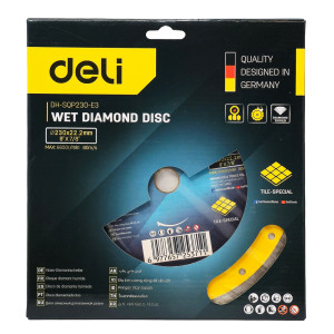DELI δίσκος κοπής διαμαντέ DH-SQP230-E3, δομικών υλικών, 230mm, 6650rpm, wet | Εργαλεία | elabstore.gr