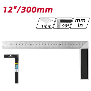 DELI μεταλλικός γωνιακός χάρακας DL302300, 300mm | Εργαλεία | elabstore.gr