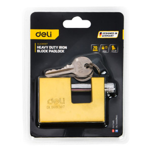 DELI λουκέτο τάκου με κλειδί DL508307, heavy duty, 70mm | Gadgets - Αξεσουάρ | elabstore.gr
