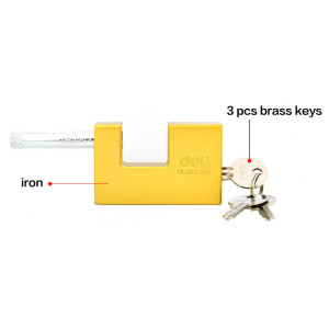 DELI λουκέτο τάκου με κλειδί DL508308, heavy duty, 80mm | Gadgets - Αξεσουάρ | elabstore.gr