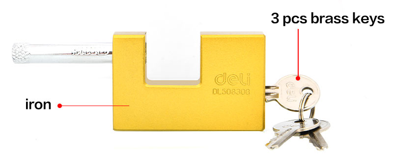 DELI λουκέτο τάκου με κλειδί DL508308, heavy duty, 80mm | eLabstore.gr DELI λουκέτο τάκου με κλειδί DL508308, heavy duty, 80mm | Gadgets - Αξεσουάρ | elabstore.gr