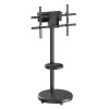 BRATECK βάση τηλεόρασης δαπέδου FS38-46TWE, 37-86", έως 50kg, με ράφι & cable management, ροδάκια, μαύρη | Εικόνα & Ήχος | elabstore.gr
