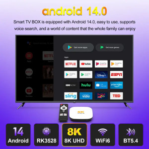 H96 MAX TV Box M2 Plus, 8K, 4/32GB, WiFi 6, Bluetooth, Android 14 | Εικόνα & Ήχος | elabstore.gr
