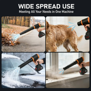 KINZIR ηλεκτρικό air duster AD61, 800W, 2000mAh, Brushless, μαύρο | Εργαλεία | elabstore.gr