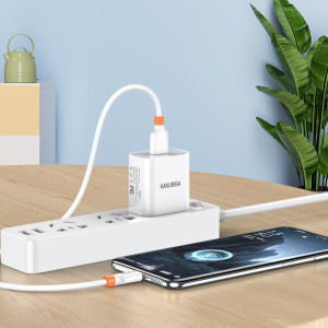 KAKUSIGA καλώδιο USB-C σε USB KSC-1024, σιλικόνης, 5A, 480Mbps, 0.25m, λευκό | Καλώδια - Αντάπτορες | elabstore.gr