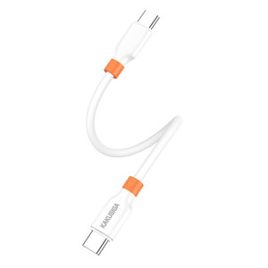 KAKUSIGA καλώδιο USB-C KSC-1024, σιλικόνης, 100W, 480Mbps, 0.25m, λευκό | Καλώδια - Αντάπτορες | elabstore.gr