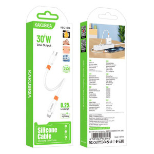 KAKUSIGA καλώδιο Lightning σε USB-C KSC-1024, σιλικόνης, 30W, 480Mbps, 0.25m, λευκό | eLabstore.gr KAKUSIGA καλώδιο Lightning σε USB-C KSC-1024, σιλικόνης, 30W, 480Mbps, 0.25m, λευκό | Καλώδια - Αντάπτορες | elabstore.gr