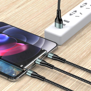 KAKUSIGA καλώδιο USB σε USB-C/Lightning/Micro USB KSC-1026, 5A, 480Mbps, 1.2m, μαύρο | Καλώδια - Αντάπτορες | elabstore.gr