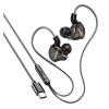 KAKUSIGA earphones με μικρόφωνο KSC-1300, USB-C σύνδεση, 10mm, 1.2m, μαύρα | Αξεσουάρ κινητών | elabstore.gr