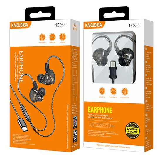 KAKUSIGA earphones με μικρόφωνο KSC-1300, USB-C σύνδεση, 10mm, 1.2m, μαύρα | eLabstore.gr KAKUSIGA earphones με μικρόφωνο KSC-1300, USB-C σύνδεση, 10mm, 1.2m, μαύρα | Αξεσουάρ κινητών | elabstore.gr