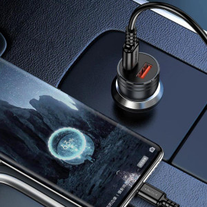 KAKUSIGA φορτιστής αυτοκινήτου KSC-1714 με καλώδιο USB-C, USB/USB-C, 60W, μαύρος | Αξεσουάρ κινητών | elabstore.gr