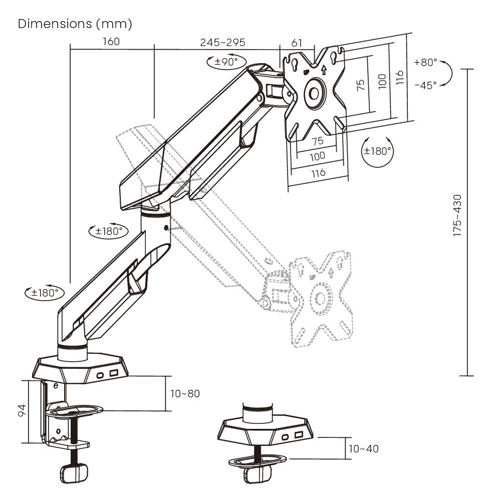 BRATECK βάση γραφείου οθόνης LDT114-C012, 17-40", έως 12kg | eLabstore.gr BRATECK βάση γραφείου οθόνης LDT114-C012, 17-40", έως 12kg | Εικόνα & Ήχος | elabstore.gr