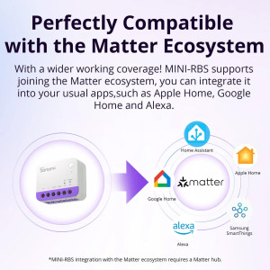 SONOFF smart διακόπτης MINI-RBS για μηχανισμό κουρτινών, WiFi, συμβατός με Matter, λευκός | eLabstore.gr