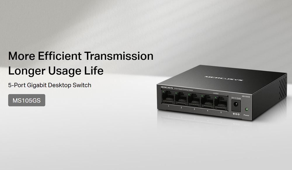 MERCUSYS desktop switch MS105GS, 5x Gigabit θύρες, V2.0 | eLabstore.gr MERCUSYS desktop switch MS105GS, 5x Gigabit θύρες, V2.0 | Δικτυακά | elabstore.gr
