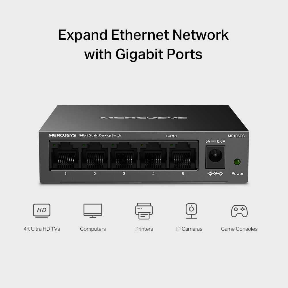 MERCUSYS desktop switch MS105GS, 5x Gigabit θύρες, V2.0 | eLabstore.gr MERCUSYS desktop switch MS105GS, 5x Gigabit θύρες, V2.0 | Δικτυακά | elabstore.gr