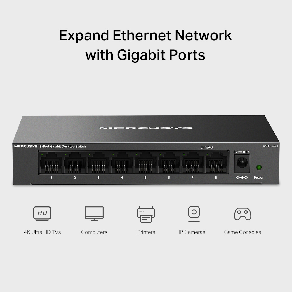 MERCUSYS desktop switch MS108GS, 8x Gigabit θύρες, V1.0 | eLabstore.gr MERCUSYS desktop switch MS108GS, 8x Gigabit θύρες, V1.0 | Δικτυακά | elabstore.gr