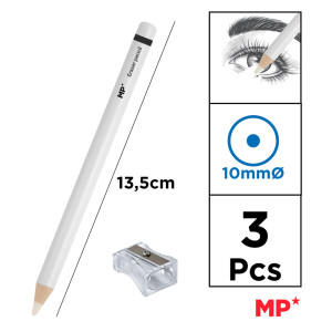MP ξυλομπογιά PA1102 με ξύστρα, 5mm μύτη, στρογγυλό, λευκό, 2τμχ | Αναλώσιμα - Είδη Γραφείου | elabstore.gr