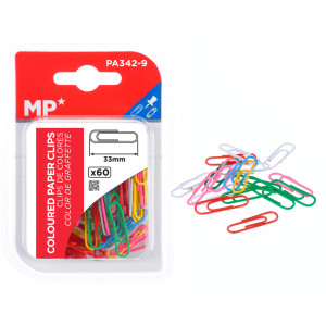 MP συνδετήρες PA342-9, μεταλλικοί, 33mm, χρωματιστοί, 60τμχ | Αναλώσιμα - Είδη Γραφείου | elabstore.gr