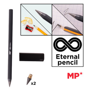 MP eternal μεταλλικό μολύβι PE560 με γόμα & 2x ανταλλακτικές μύτες, μαύρο | Αναλώσιμα - Είδη Γραφείου | elabstore.gr