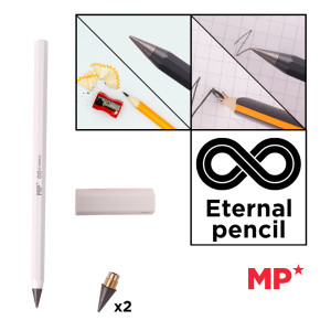 MP eternal μολύβι PE560 με γόμα & 2x ανταλλακτικές μύτες, λευκό | eLabstore.gr MP eternal μολύβι PE560 με γόμα & 2x ανταλλακτικές μύτες, λευκό | Αναλώσιμα - Είδη Γραφείου | elabstore.gr