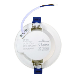 POWERTECH LED φωτιστικό downlight PT-1558, 5W, Φ100x25mm, 4000K, 425lm, λευκό | Φωτισμός | elabstore.gr