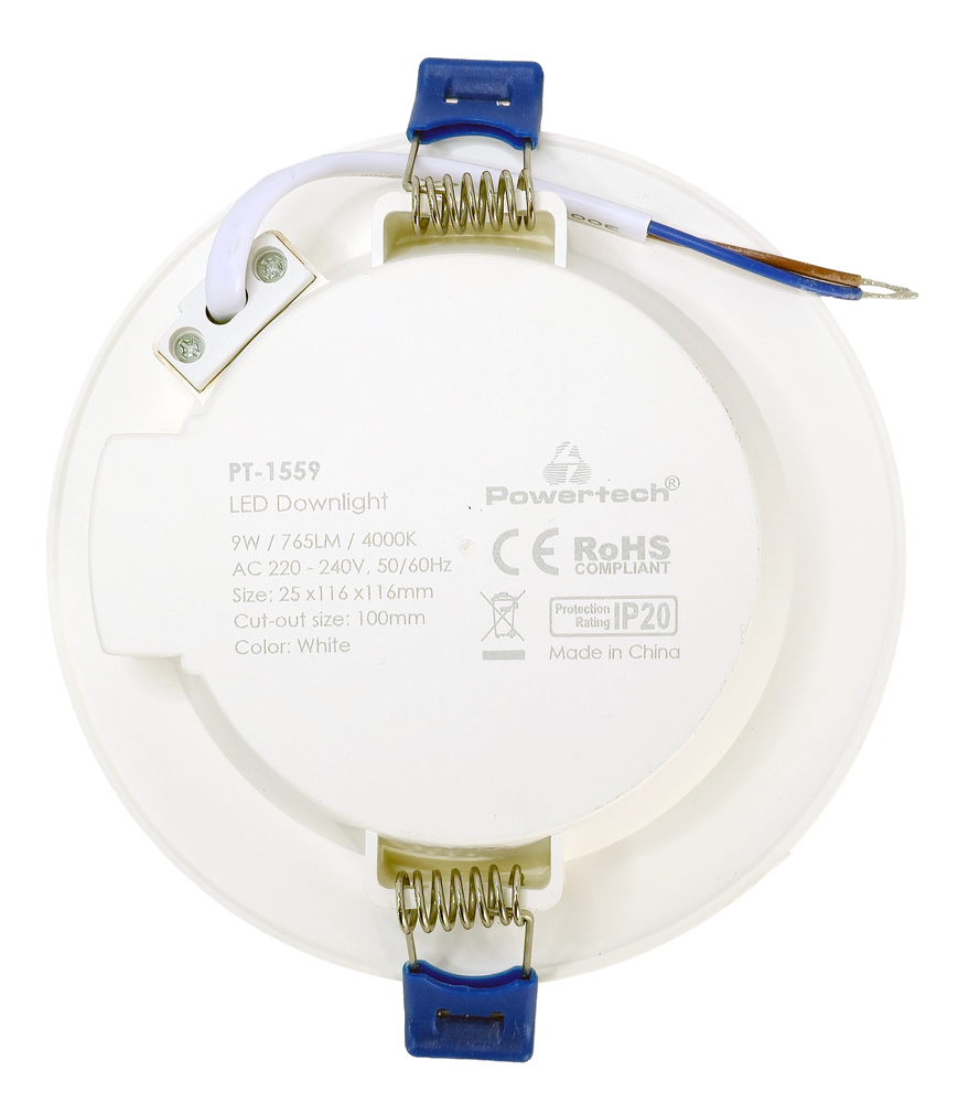 POWERTECH LED φωτιστικό downlight PT-1559, 9W, Φ116x25mm, 4000K, 765lm, λευκό | eLabstore.gr POWERTECH LED φωτιστικό downlight PT-1559, 9W, Φ116x25mm, 4000K, 765lm, λευκό | Φωτισμός | elabstore.gr
