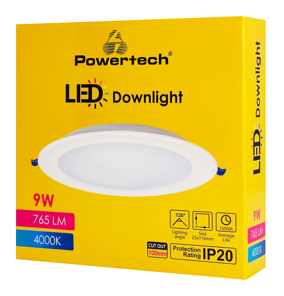 POWERTECH LED φωτιστικό downlight PT-1559, 9W, Φ116x25mm, 4000K, 765lm, λευκό | eLabstore.gr POWERTECH LED φωτιστικό downlight PT-1559, 9W, Φ116x25mm, 4000K, 765lm, λευκό | Φωτισμός | elabstore.gr