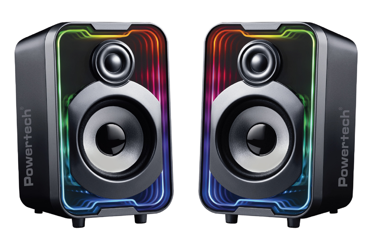 POWERTECH ηχεία PT-1575 με RGB φωτισμό, 2x 5W, Bluetooth & USB/USB-C, μαύρα | eLabstore.gr POWERTECH ηχεία PT-1575 με RGB φωτισμό, 2x 5W, Bluetooth & USB/USB-C, μαύρα | Συνοδευτικά PC | elabstore.gr