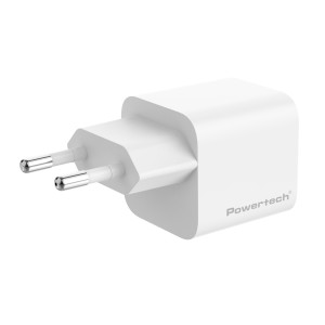 POWERTECH φορτιστής τοίχου PT-1577 με καλώδιο, USB-C, 65W, GaN, AVS, λευκός | Αξεσουάρ κινητών | elabstore.gr