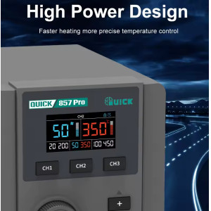 QUICK σταθμός θερμού αέρα QUICK857 Pro με air gun, 580W, 100-500 °C | Εργαλεία | elabstore.gr