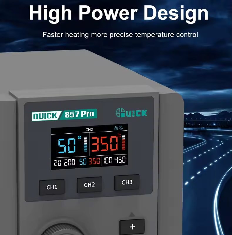 QUICK σταθμός θερμού αέρα QUICK857 Pro με air gun, 580W, 100-500 °C | eLabstore.gr QUICK σταθμός θερμού αέρα QUICK857 Pro με air gun, 580W, 100-500 °C | Εργαλεία | elabstore.gr