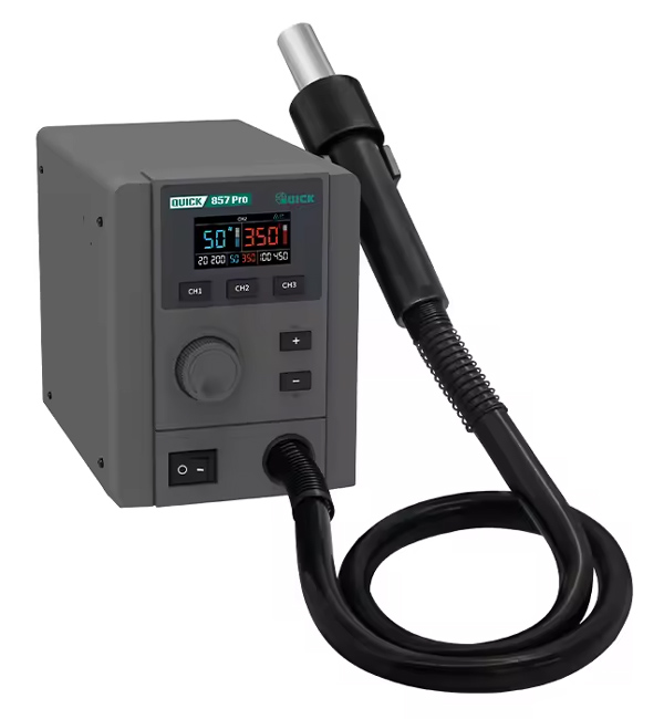 QUICK σταθμός θερμού αέρα QUICK857 Pro με air gun, 580W, 100-500 °C | eLabstore.gr QUICK σταθμός θερμού αέρα QUICK857 Pro με air gun, 580W, 100-500 °C | Εργαλεία | elabstore.gr