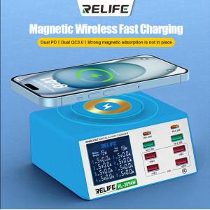RELIFE σταθμός φόρτισης RL-309AW, 6x USB/2x USB-C/wireless, 100W, λευκός | Αξεσουάρ κινητών | elabstore.gr