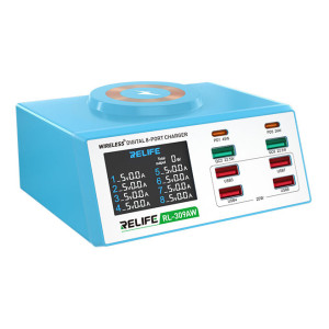 RELIFE σταθμός φόρτισης RL-309AW, 6x USB/2x USB-C/wireless, 100W, λευκός | Αξεσουάρ κινητών | elabstore.gr