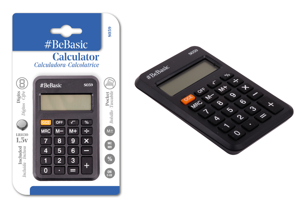 BEBASIC αριθμομηχανή τσέπης S059, μπαταρίας, 8 ψηφία, μαύρη | eLabstore.gr BEBASIC αριθμομηχανή τσέπης S059, μπαταρίας, 8 ψηφία, μαύρη | Αναλώσιμα - Είδη Γραφείου | elabstore.gr
