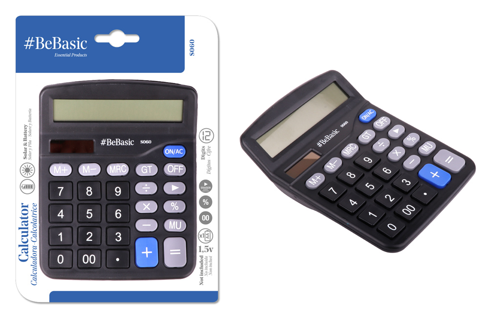 BEBASIC αριθμομηχανή S060, ηλιακό & μπαταρίας, 12 ψηφία, μαύρη | eLabstore.gr BEBASIC αριθμομηχανή S060, ηλιακό & μπαταρίας, 12 ψηφία, μαύρη | Αναλώσιμα - Είδη Γραφείου | elabstore.gr
