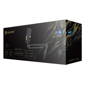 SADES gaming μικρόφωνο Night Owl με βάση γραφείου & επιτραπέζια, καρδιοειδές, USB, μαύρο | Συνοδευτικά PC | elabstore.gr
