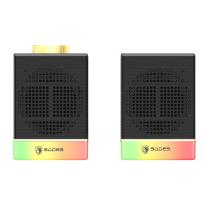 SADES gaming ηχεία Dionsyn με RGB φωτισμό, 2x 5W, Bluetooth & USB-C/USB, μαύρα | Συνοδευτικά PC | elabstore.gr