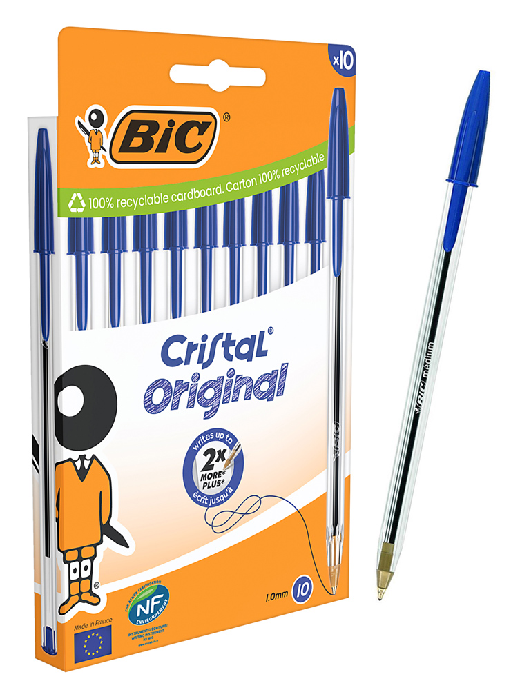 BIC στυλό διαρκείας ballpoint Cristal Original, 1mm μύτη, μπλε, 10τμχ | eLabstore.gr BIC στυλό διαρκείας ballpoint Cristal Original, 1mm μύτη, μπλε, 10τμχ | Αναλώσιμα - Είδη Γραφείου | elabstore.gr